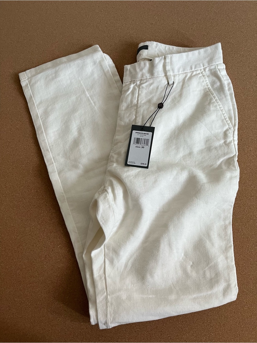 John Varvatos FLINT Linen Pant - Natural Size 30.